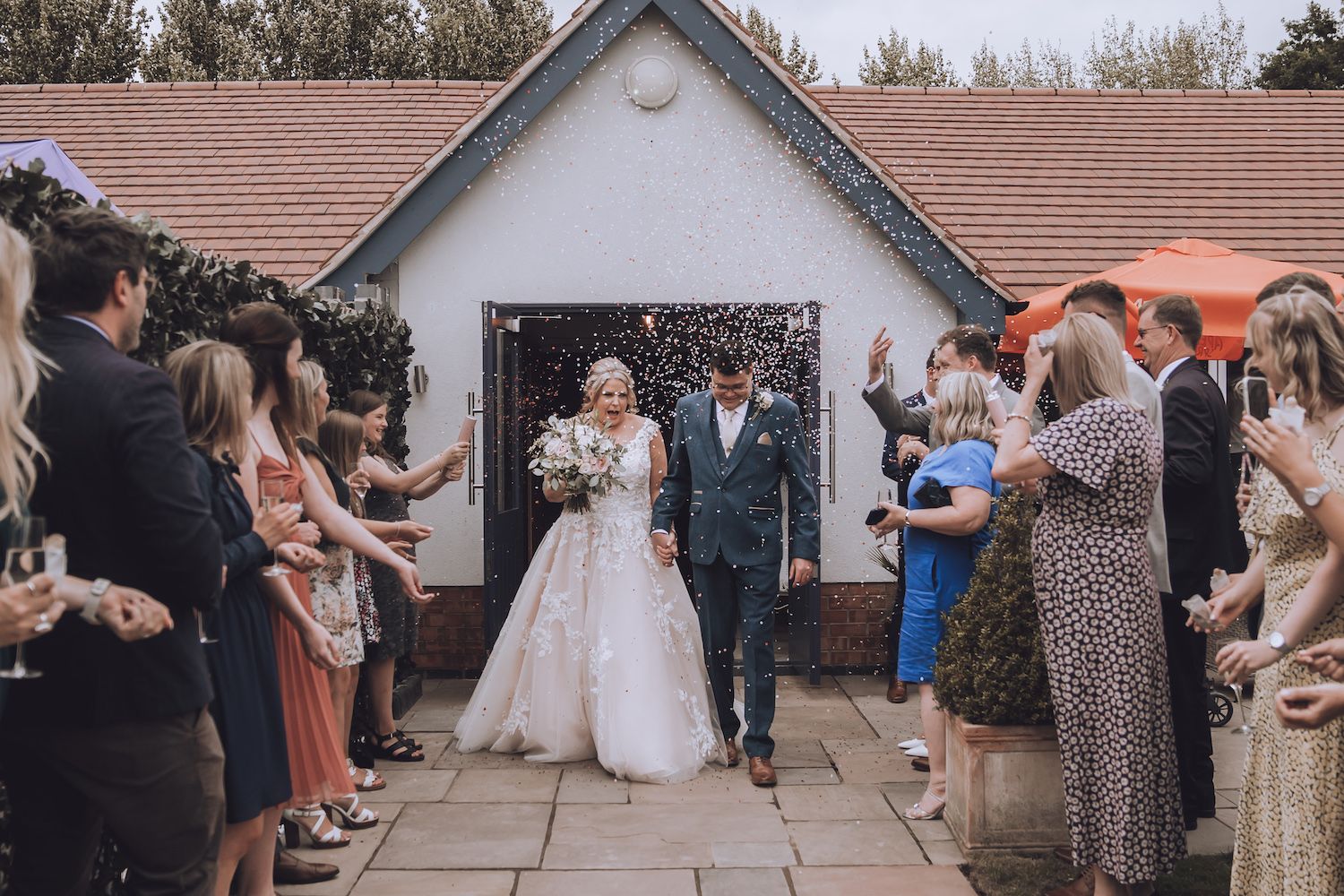 Wedding Bride And Groom Leaving